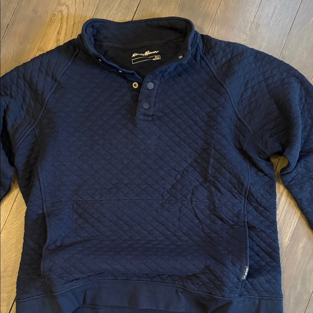 Eddie Bauer Navy snap pullover - image 6